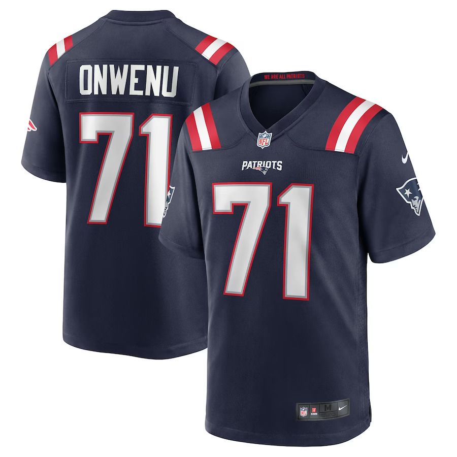 Men New England Patriots 71 Mike Onwenu Nike Navy Team Game NFL Jersey